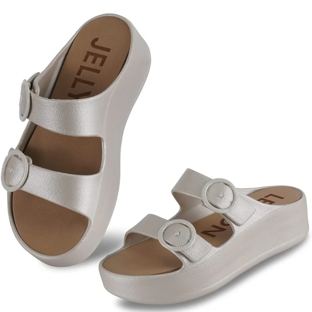 Stylish Cream Platform Sandals